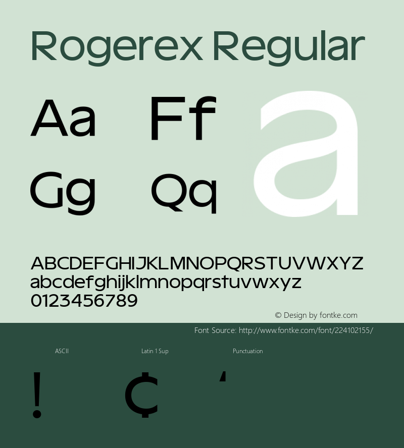 Rogerex Regular Version 1.000图片样张
