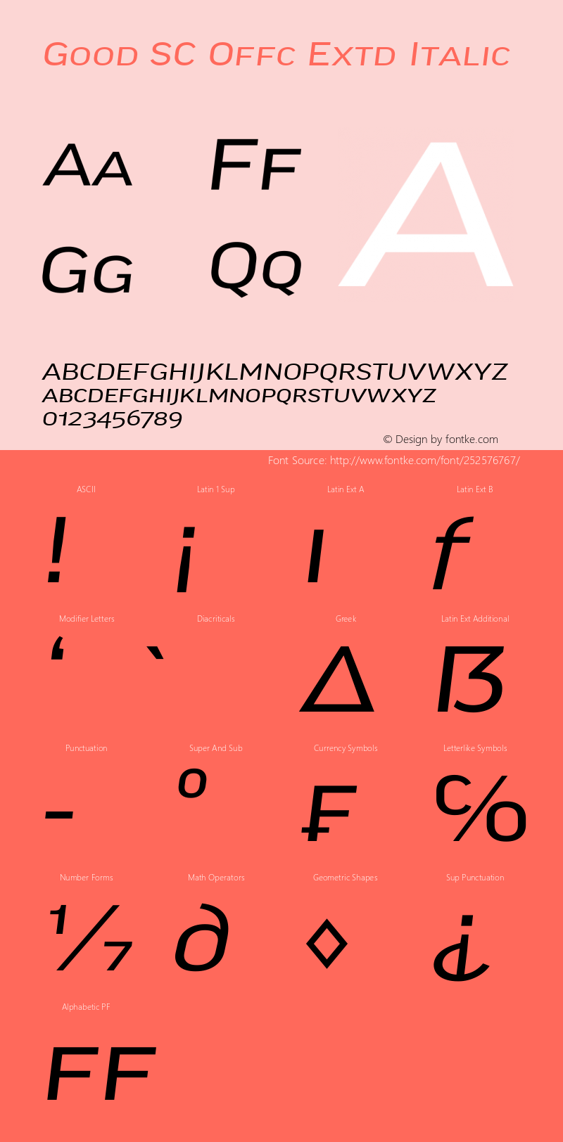 Good SC Offc Extd Italic Version 7.504; 2014; Build 1020图片样张