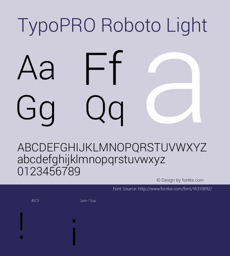 TypoPRO Roboto Light Version 1.200310; 2013图片样张