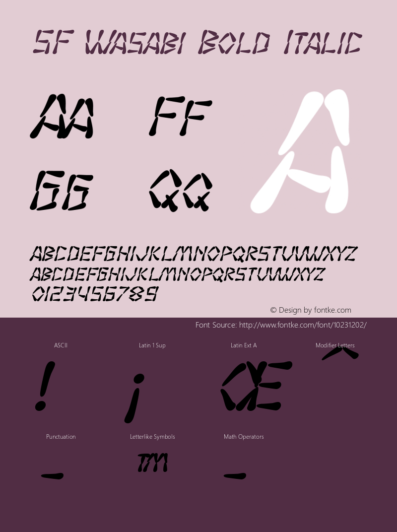 SF Wasabi Bold Italic v1.0 - Freeware图片样张