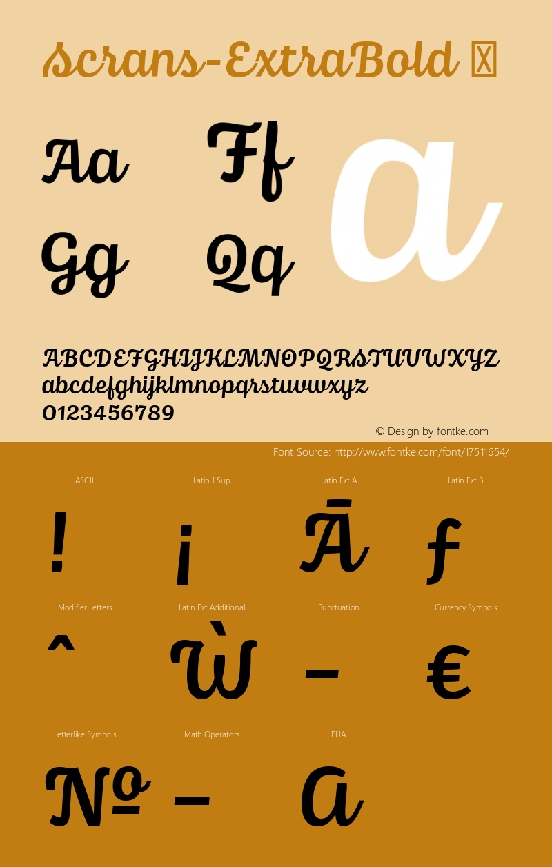 Scrans-ExtraBold ☞ Version 1.000;com.myfonts.easy.corradine.scrans.extra-bold.wfkit2.version.4C3E图片样张