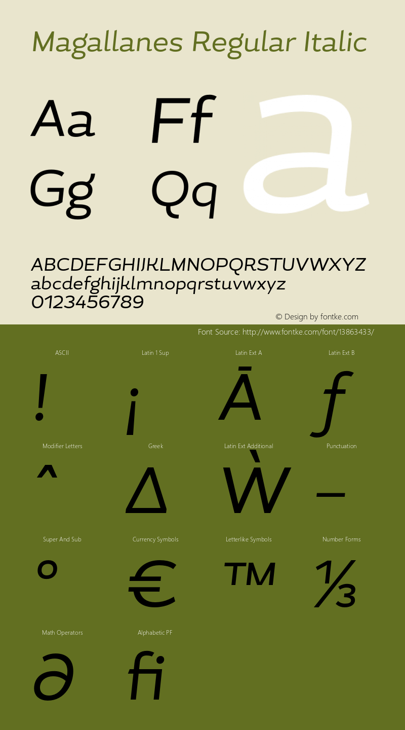 Magallanes Regular Italic 1.000图片样张