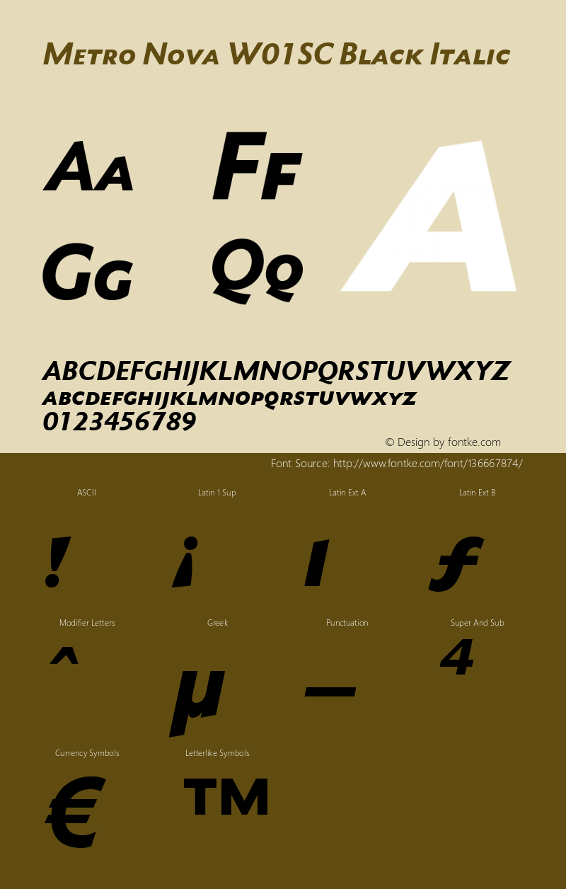 Metro Nova W01SC Black Italic Version 1.0图片样张