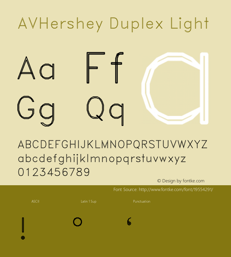 AVHershey Duplex Light Version 000.001图片样张