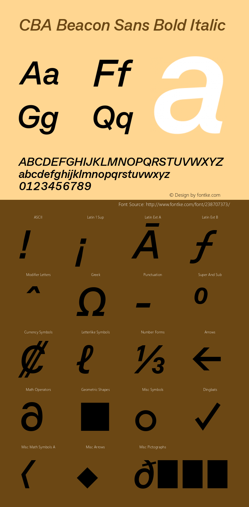 CBA Beacon Sans Bold Italic Version 1.002图片样张