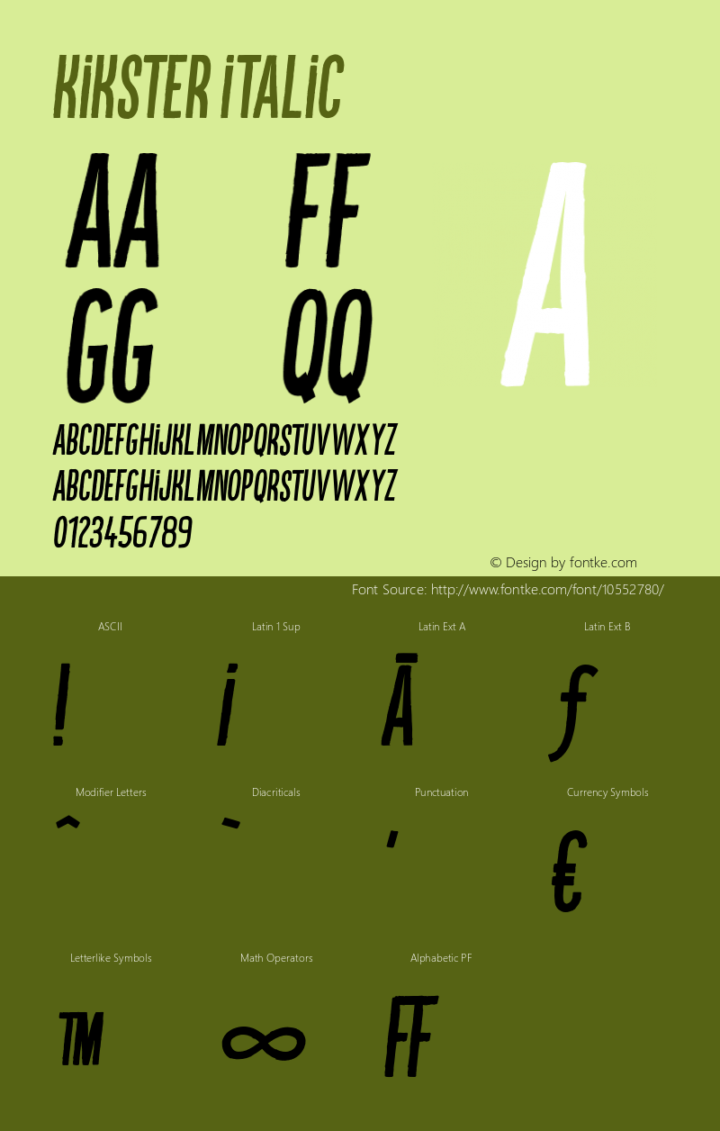 Kikster Italic Version 1.000图片样张