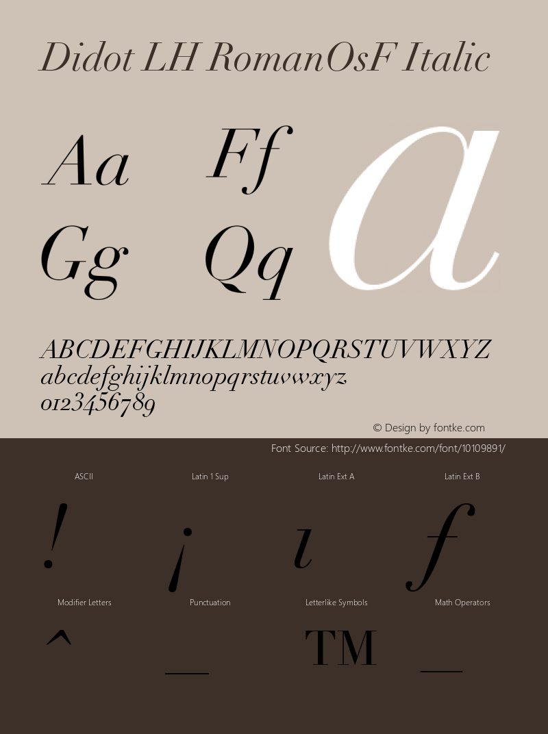 Didot LH RomanOsF Italic V.1.0图片样张