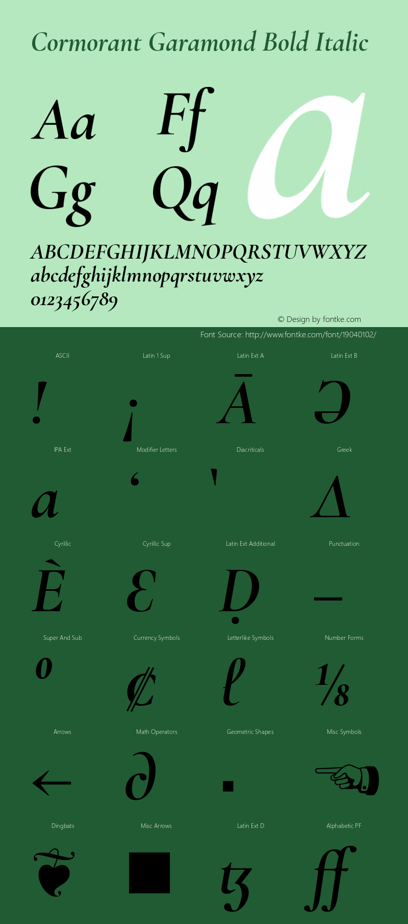 Cormorant Garamond Bold Italic Version 3.303图片样张