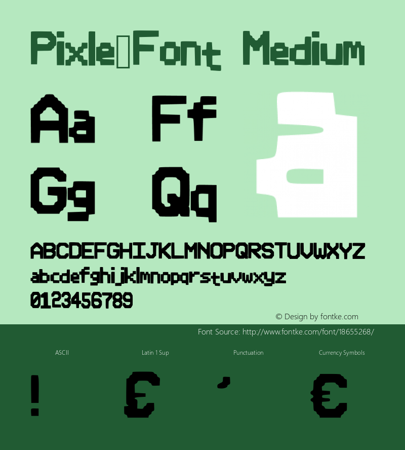 Pixle_Font Medium Version 001.000图片样张