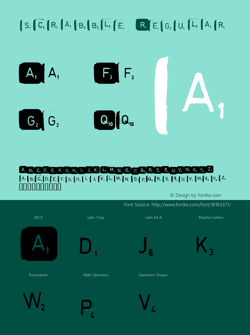 scrabble Regular Macromedia Fontographer 4.1.2 21.01.1999图片样张