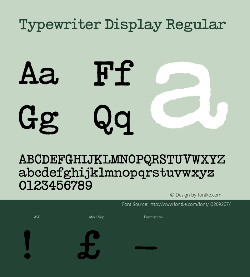 Typewriter Display Regular 001.000图片样张