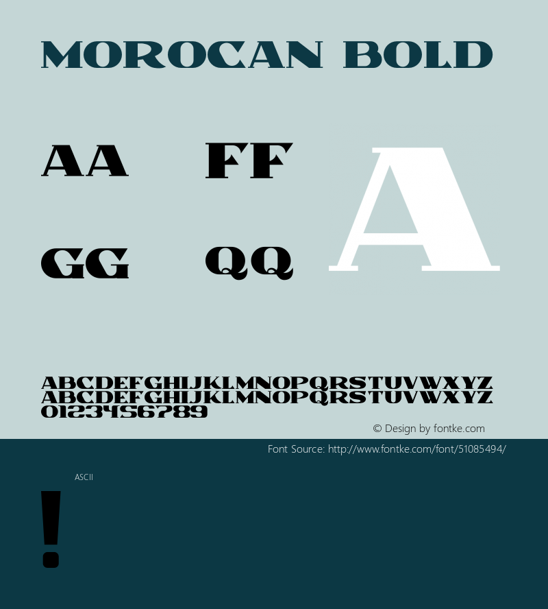 Morocan Bold Version 1.00;December 26, 2019;FontCreator 12.0.0.2545 64-bit图片样张
