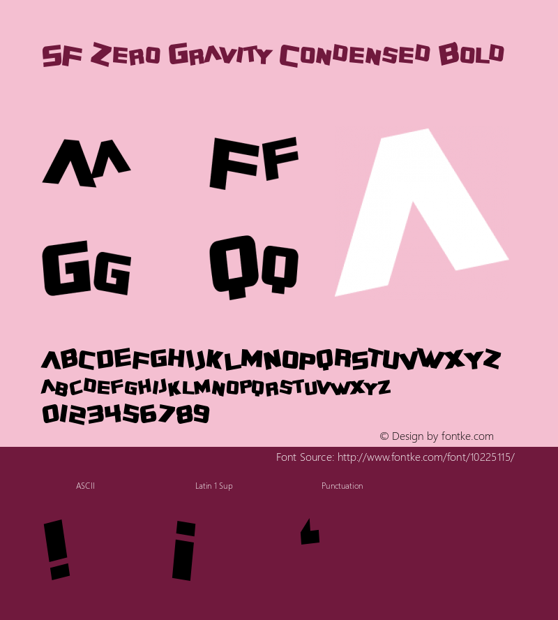 SF Zero Gravity Condensed Bold Version 1.1图片样张