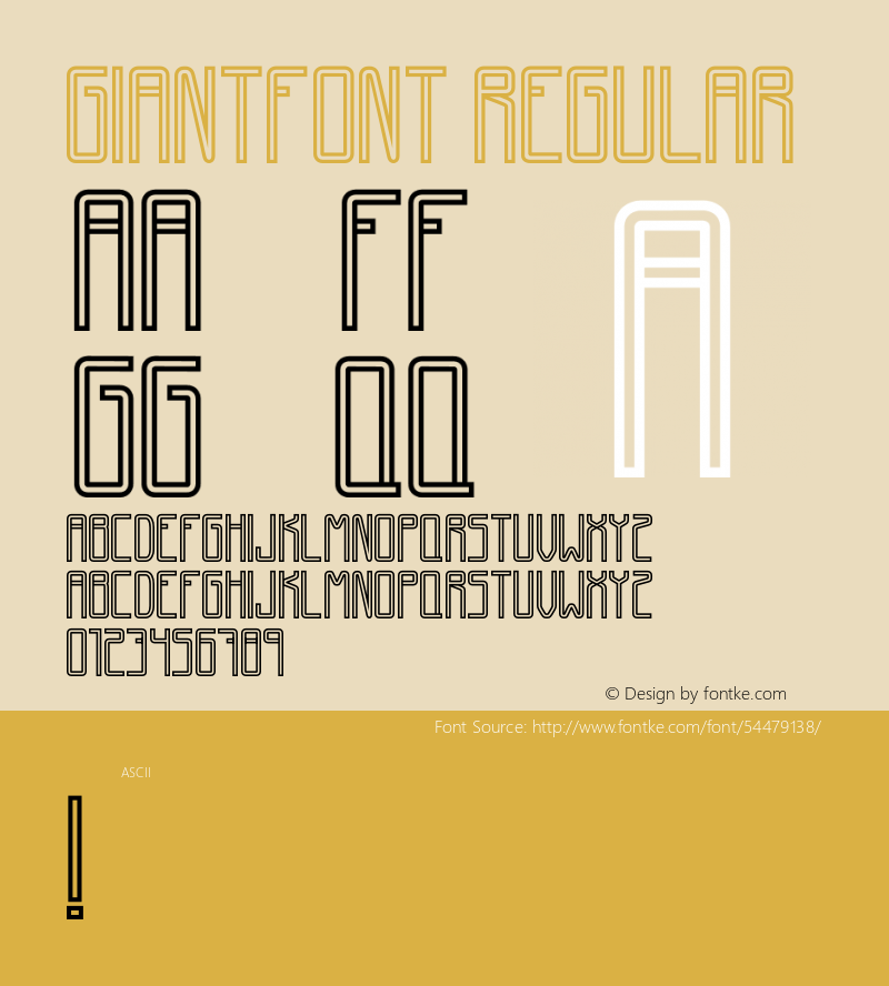 GiantFont Version 1.001;Fontself Maker 1.1.1图片样张