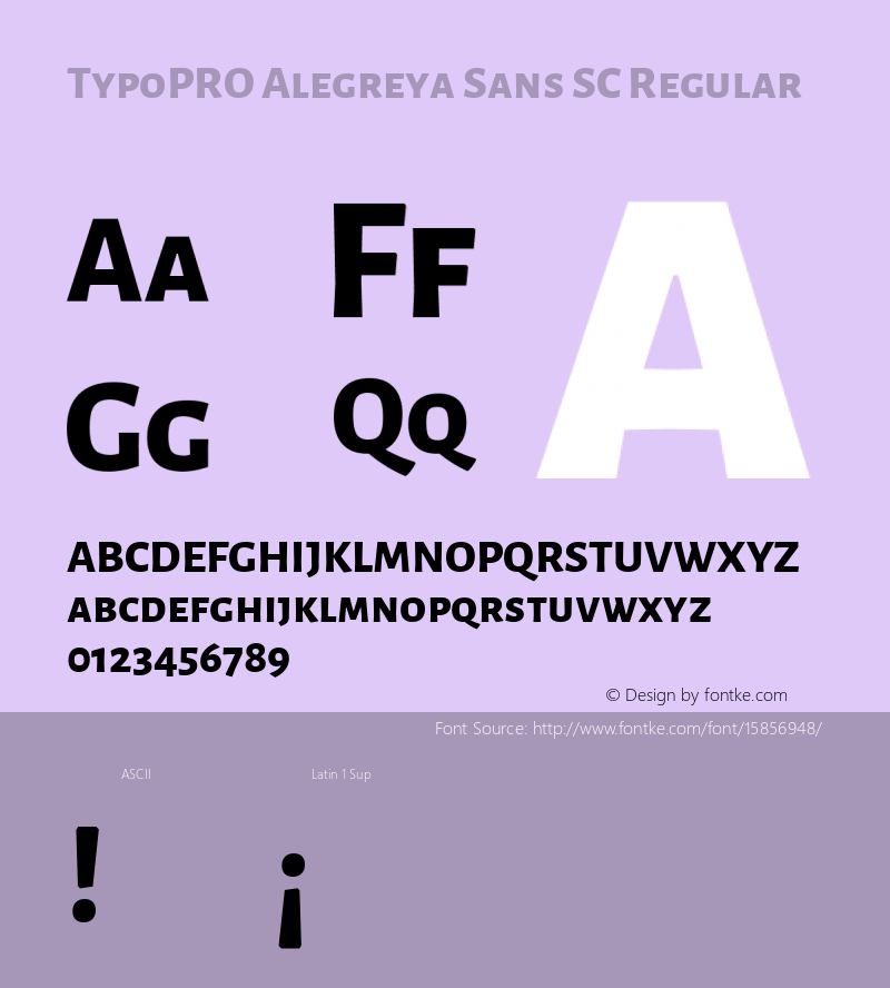 TypoPRO Alegreya Sans SC Regular Version 1.000;PS 001.000;hotconv 1.0.70;makeotf.lib2.5.58329 DEVELOPMENT图片样张