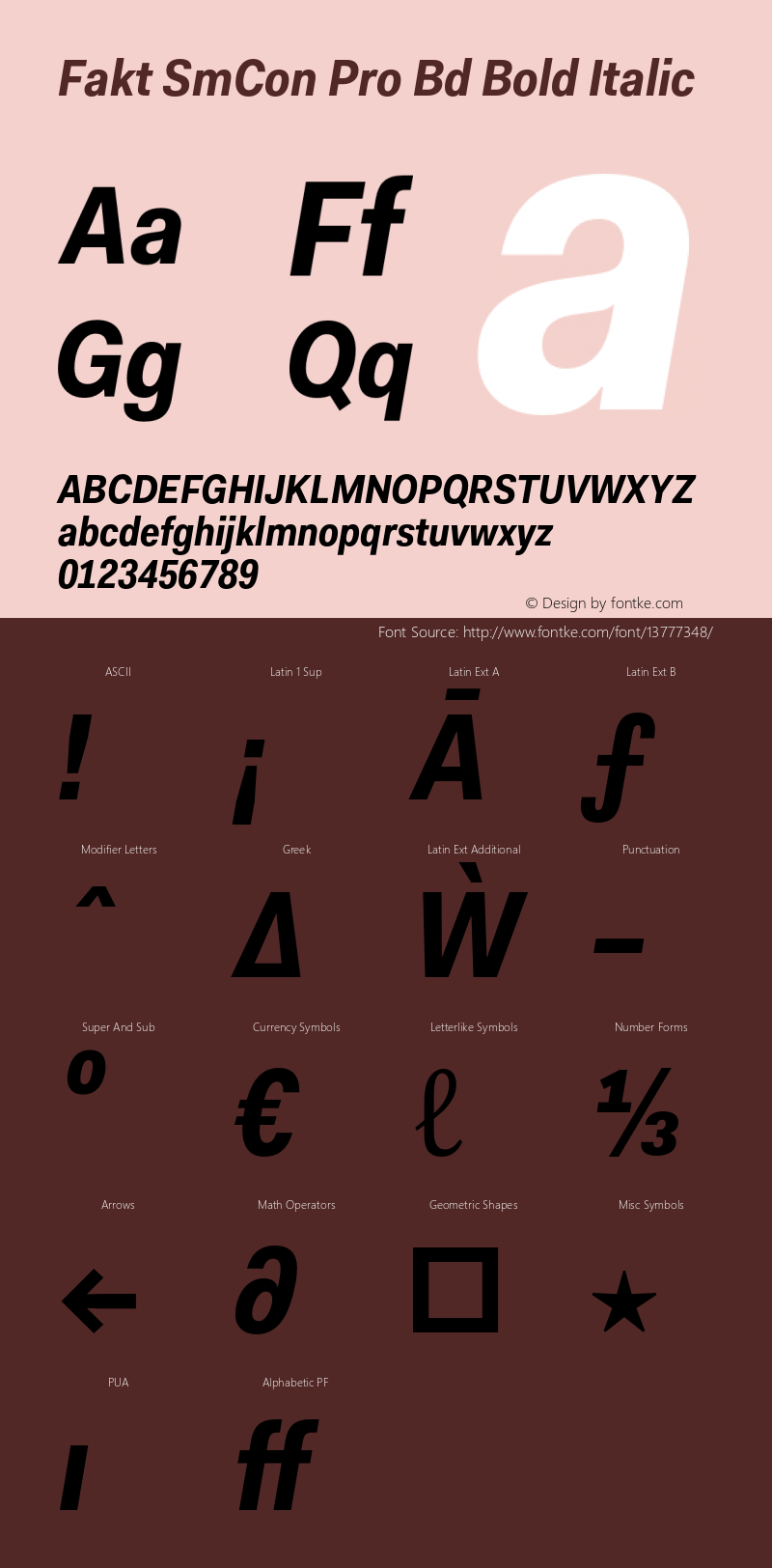 Fakt SmCon Pro Bd Bold Italic Version 2.000;PS 1.000;hotconv 1.0.50;makeotf.lib2.0.16970图片样张