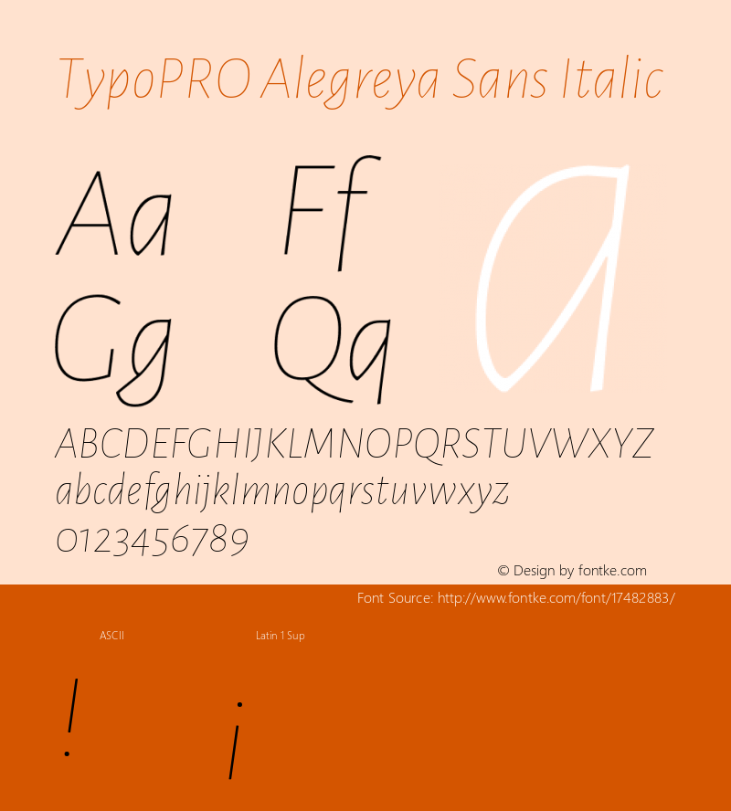 TypoPRO Alegreya Sans Italic Version 1.000;PS 001.000;hotconv 1.0.70;makeotf.lib2.5.58329 DEVELOPMENT图片样张