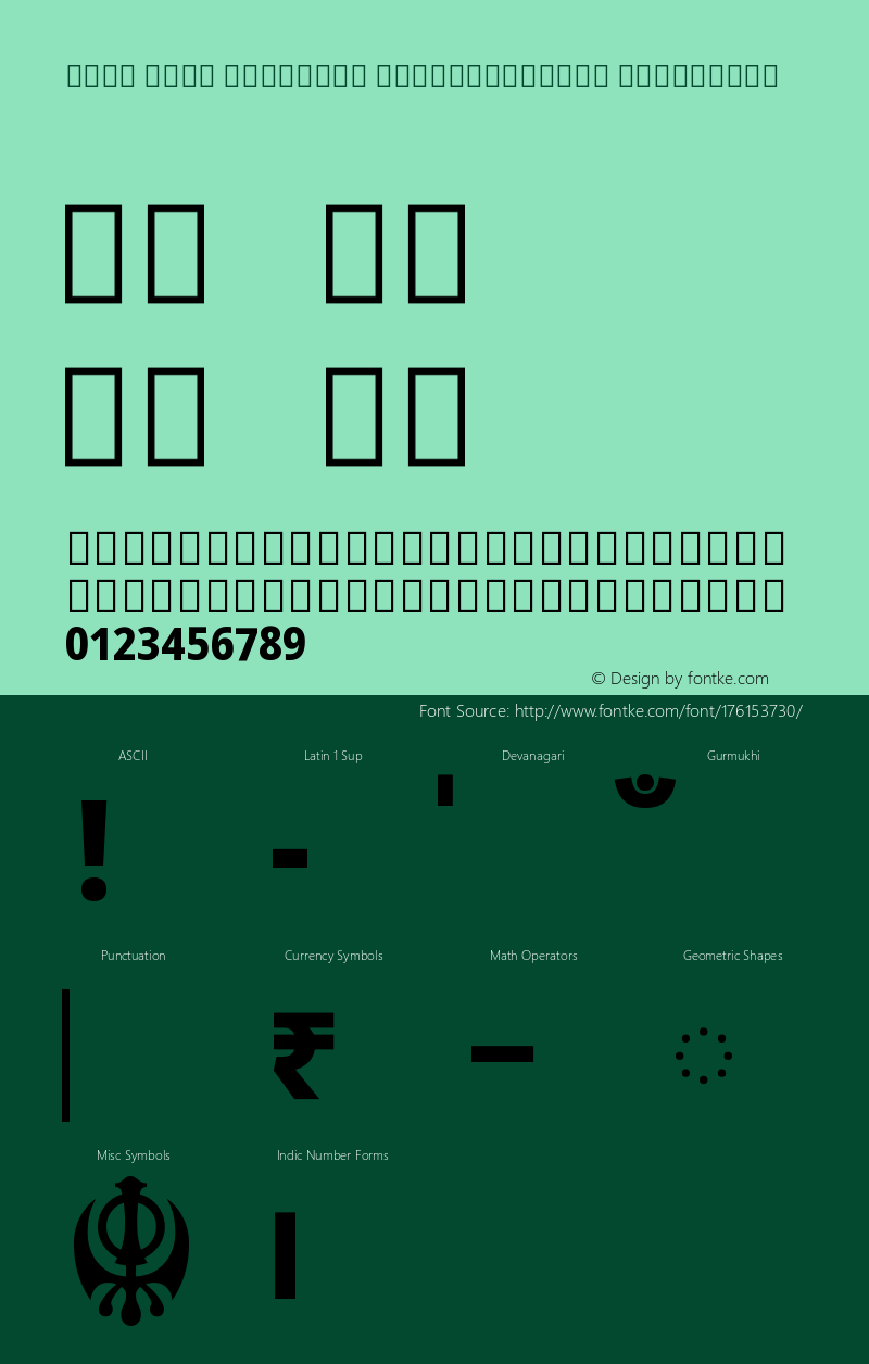 Noto Sans Gurmukhi SemiCondensed ExtraBold Version 2.001图片样张