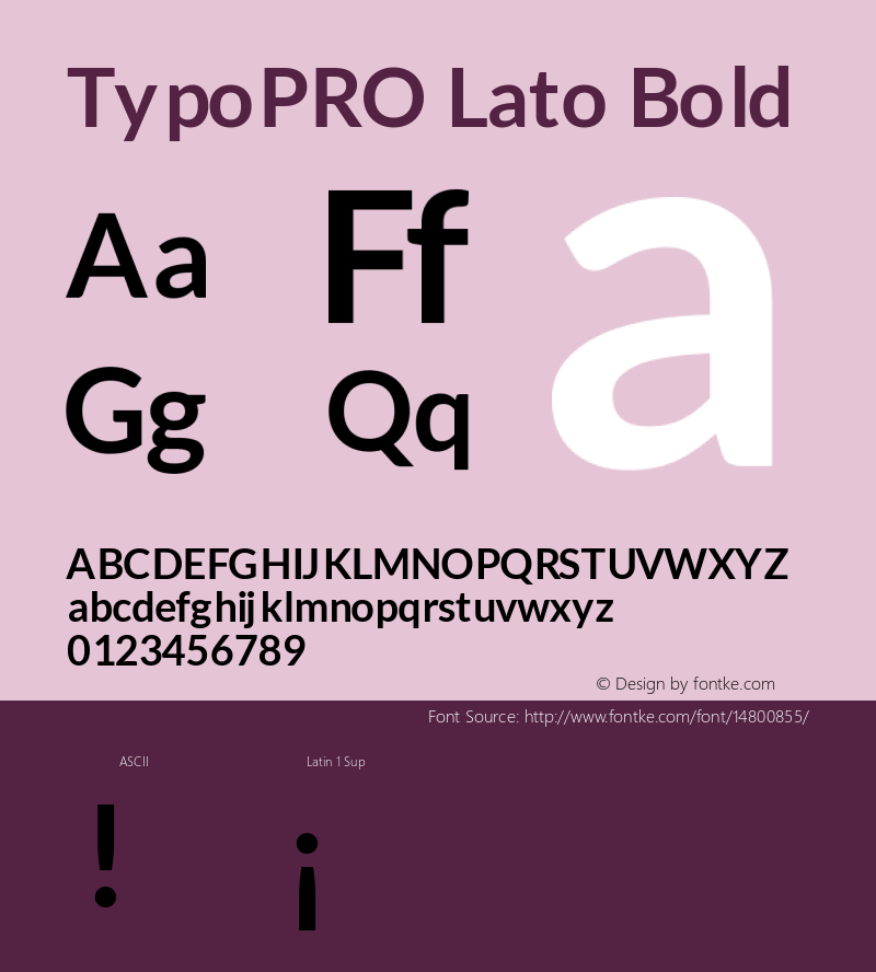 TypoPRO Lato Bold Version 1.105; Western+Polish opensource图片样张