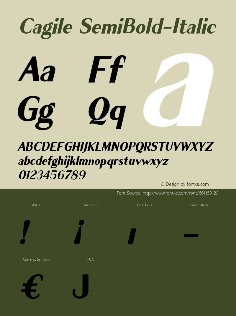Cagile Semi Bold Italic Version 001.000图片样张
