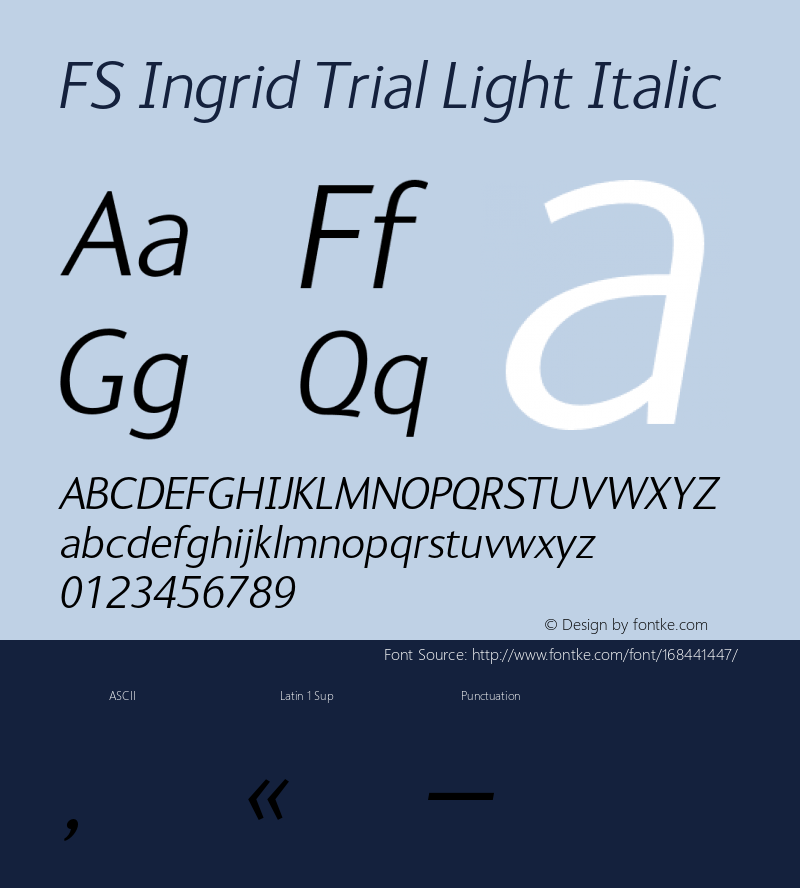 FSIngrid-LightItalic Trial Version 4.000图片样张