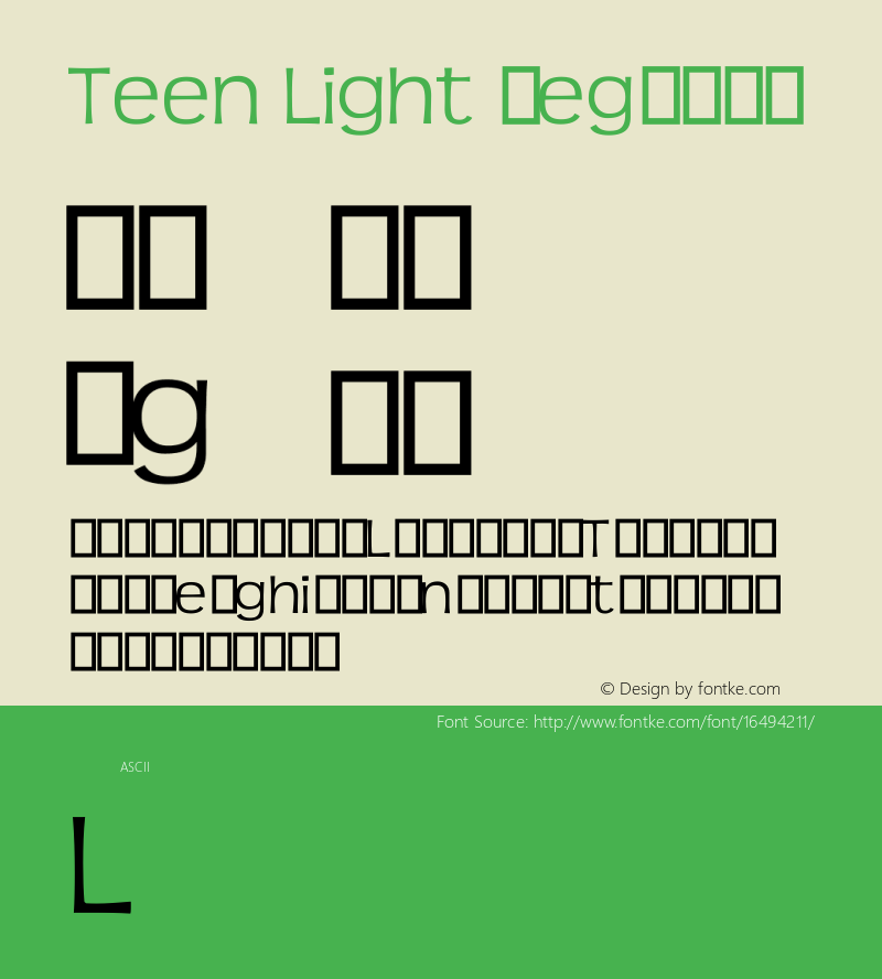 Teen Light Regular Version 3.001图片样张
