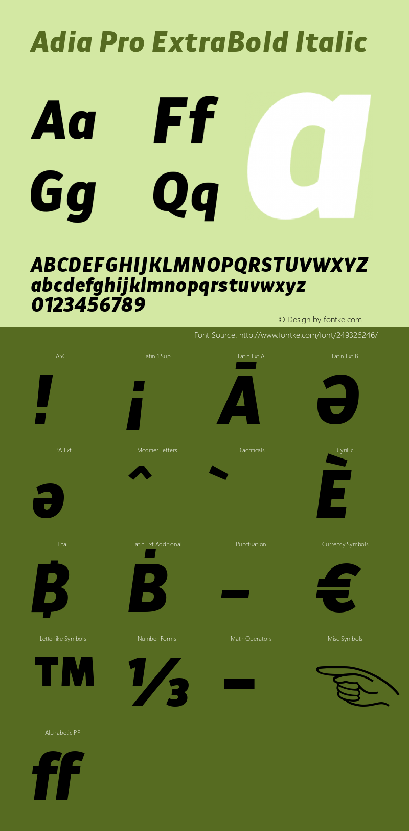 Adia Pro ExtraBold Italic Version 1.000图片样张
