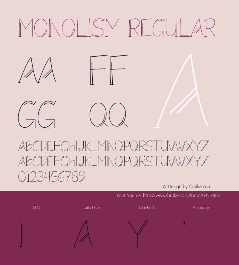 Monolism Version 1.003;Fontself Maker 3.5.1图片样张