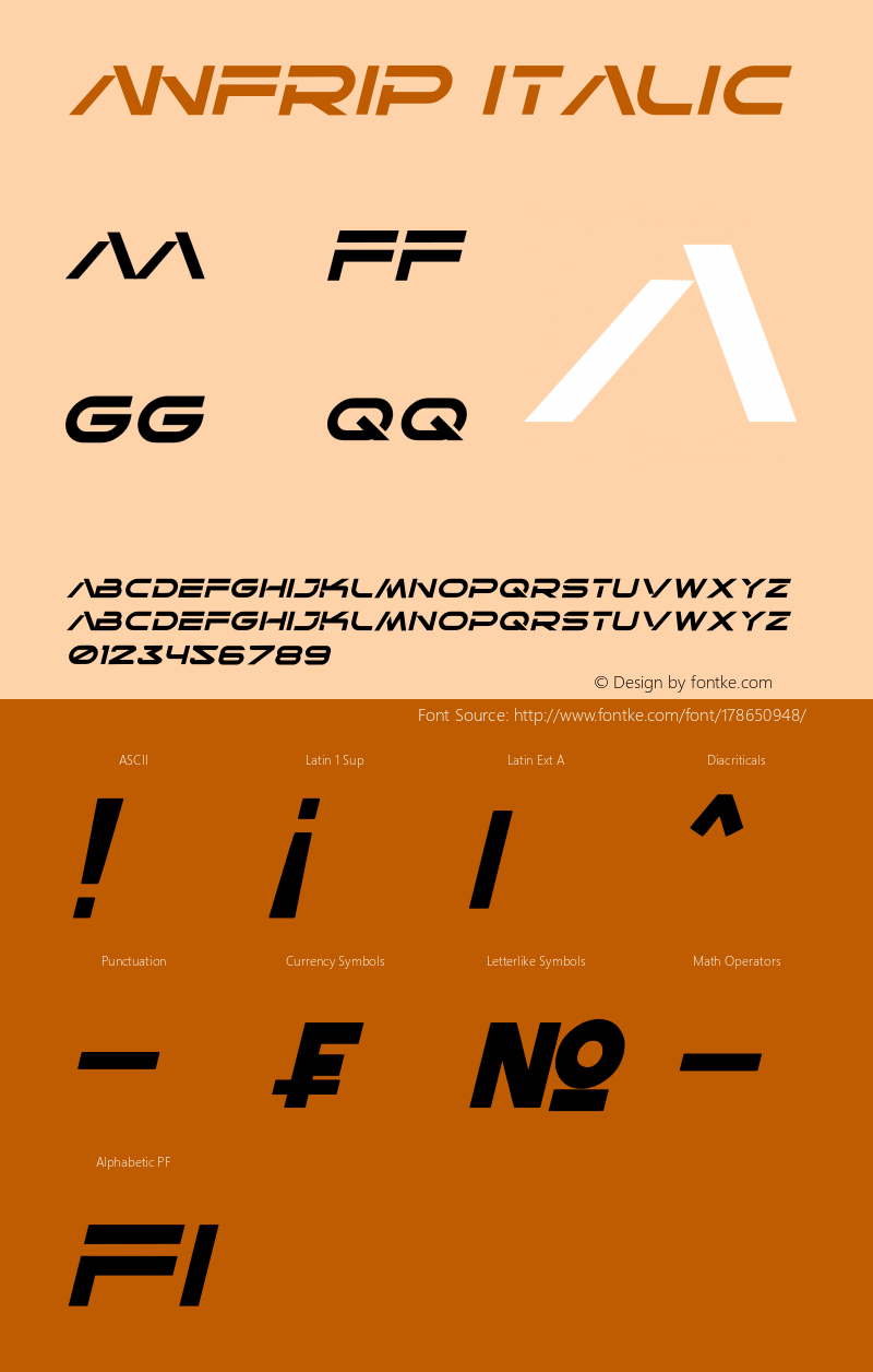 ANFRIP Italic Version 1.00;October 5, 2021;FontCreator 13.0.0.2683 32-bit图片样张