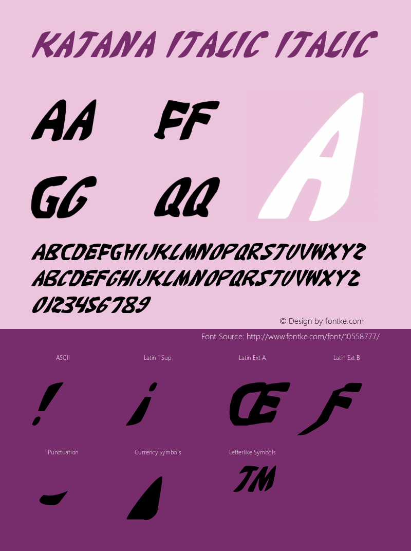 Katana Italic Italic 2图片样张