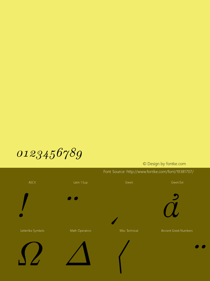 Computer Modern Roman Greek Italic Old Style Figures Version 001.001图片样张