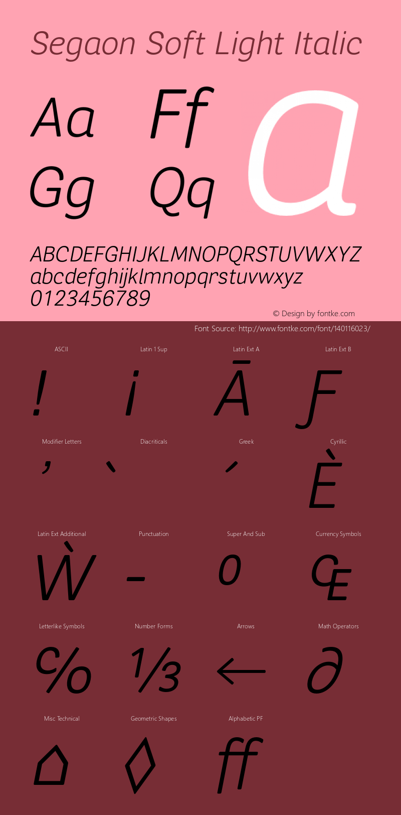 Segaon Soft Light Italic Version 1.000图片样张