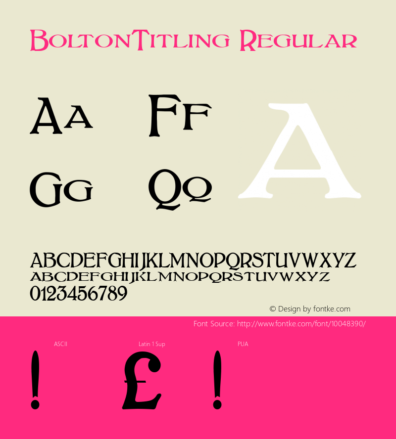 BoltonTitling Regular Version 1.00图片样张