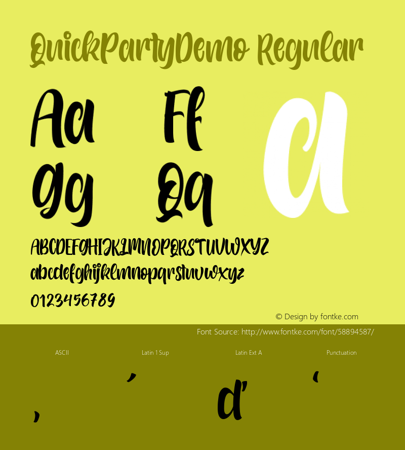 QuickPartyDemo Version 1.001;Fontself Maker 3.5.1图片样张