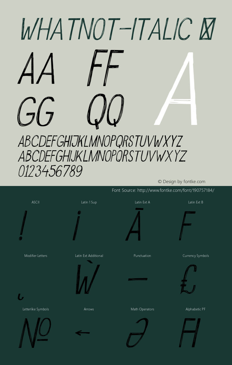 ☞Whatnot-Italic Version 1.000;com.myfonts.easy.hanoded.whatnot.italic.wfkit2.version.4axg图片样张