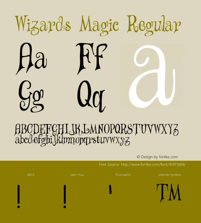 Wizards Magic Regular Version 1.2013 © 2007-2013 SpideRaYsfoNtS图片样张