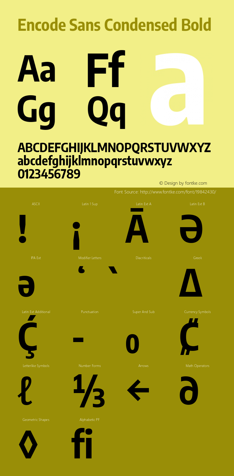 Encode Sans Condensed Bold Version 2.000图片样张