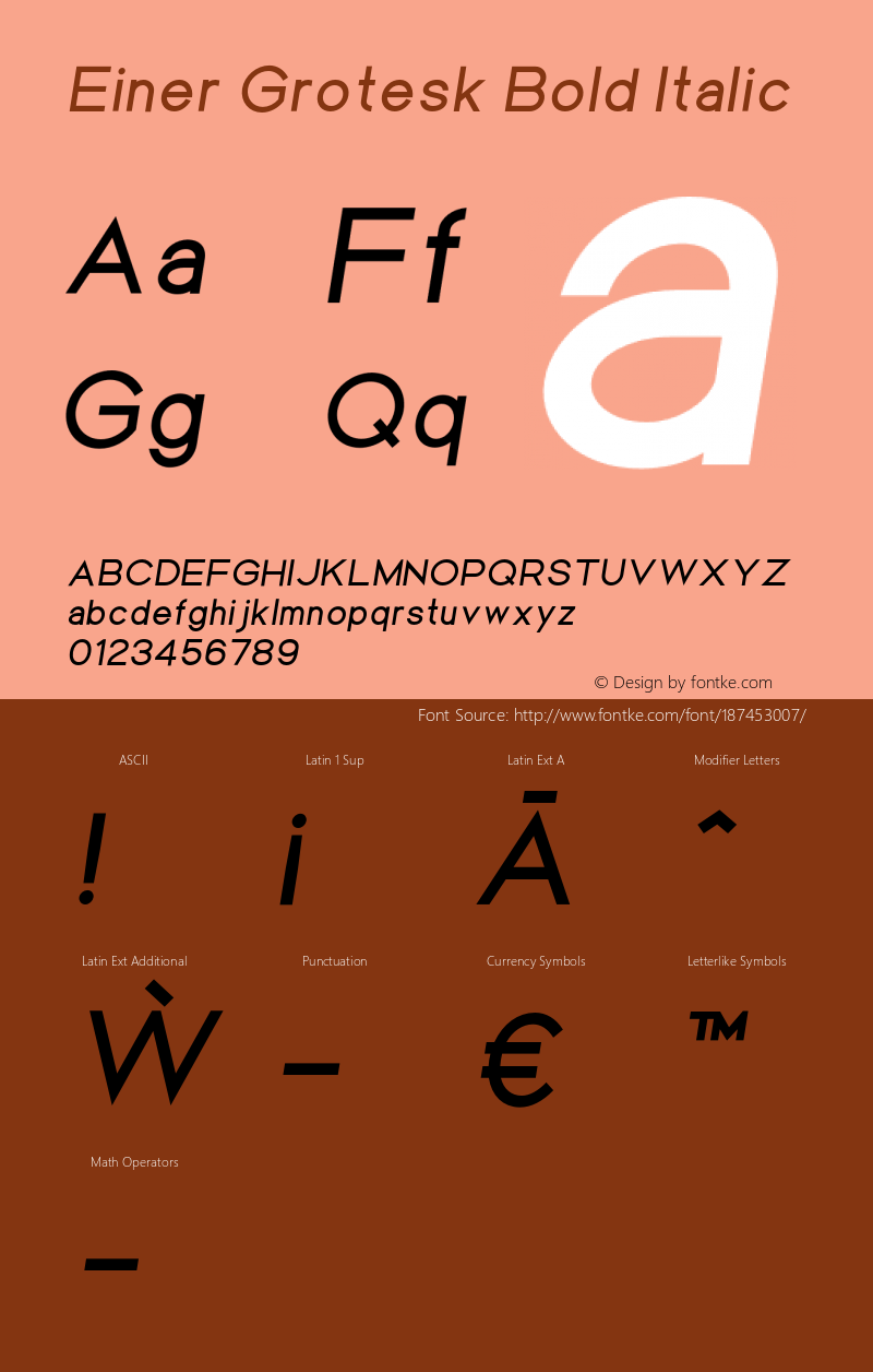 Einer Grotesk Bold Italic Version 1.000;hotconv 1.0.109;makeotfexe 2.5.65596图片样张