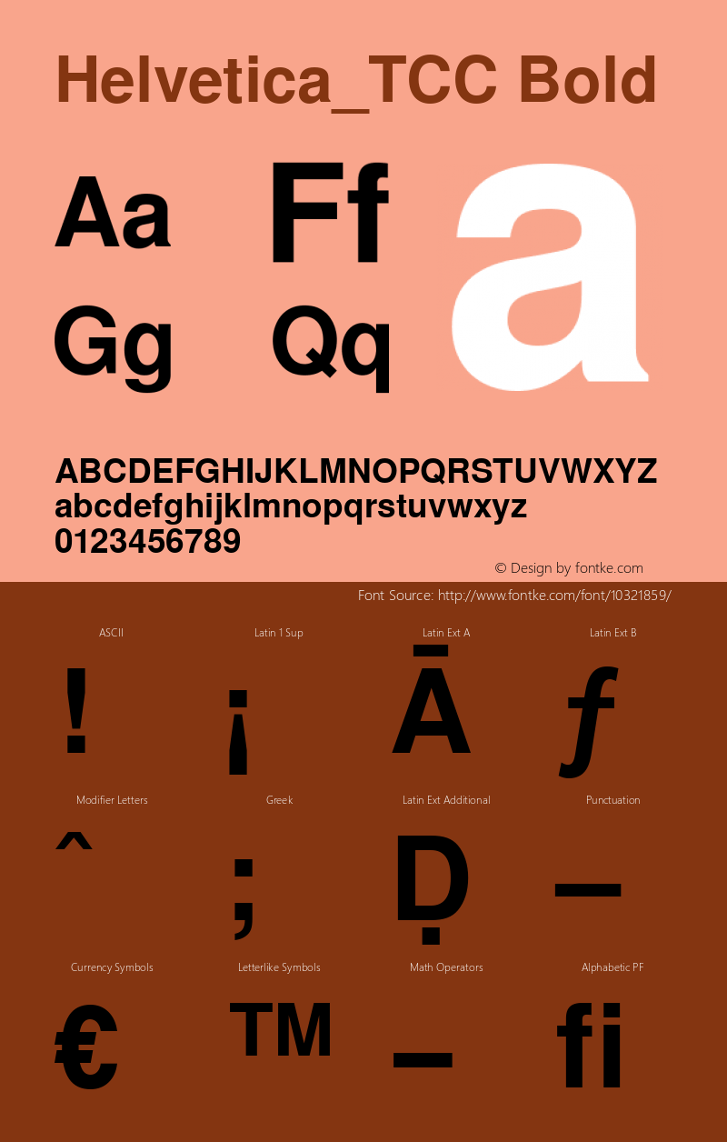 Helvetica_TCC Bold Version 1.0; 1994; initial release图片样张