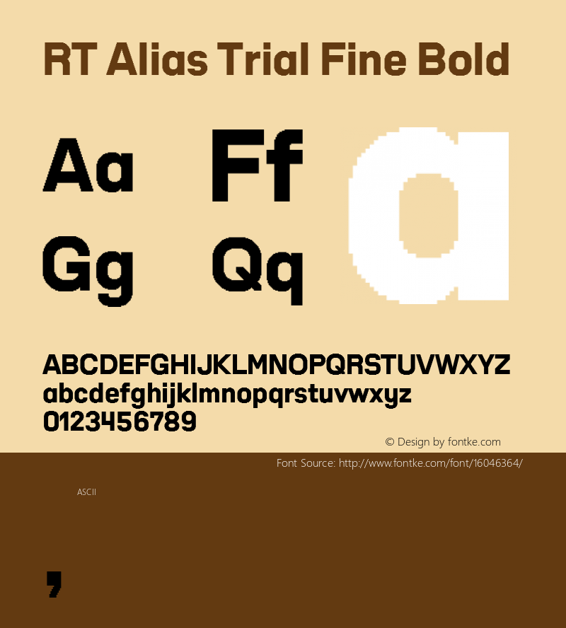 RT Alias Trial Fine Bold Version 1.000;PS 001.000;hotconv 1.0.88;makeotf.lib2.5.64775图片样张