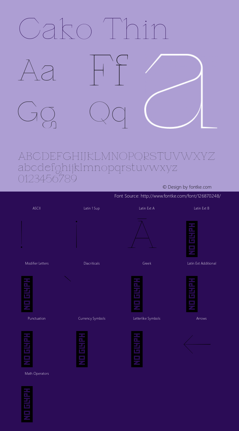 Cako Thin Version 1.000;PS 001.000;hotconv 1.0.88;makeotf.lib2.5.64775图片样张