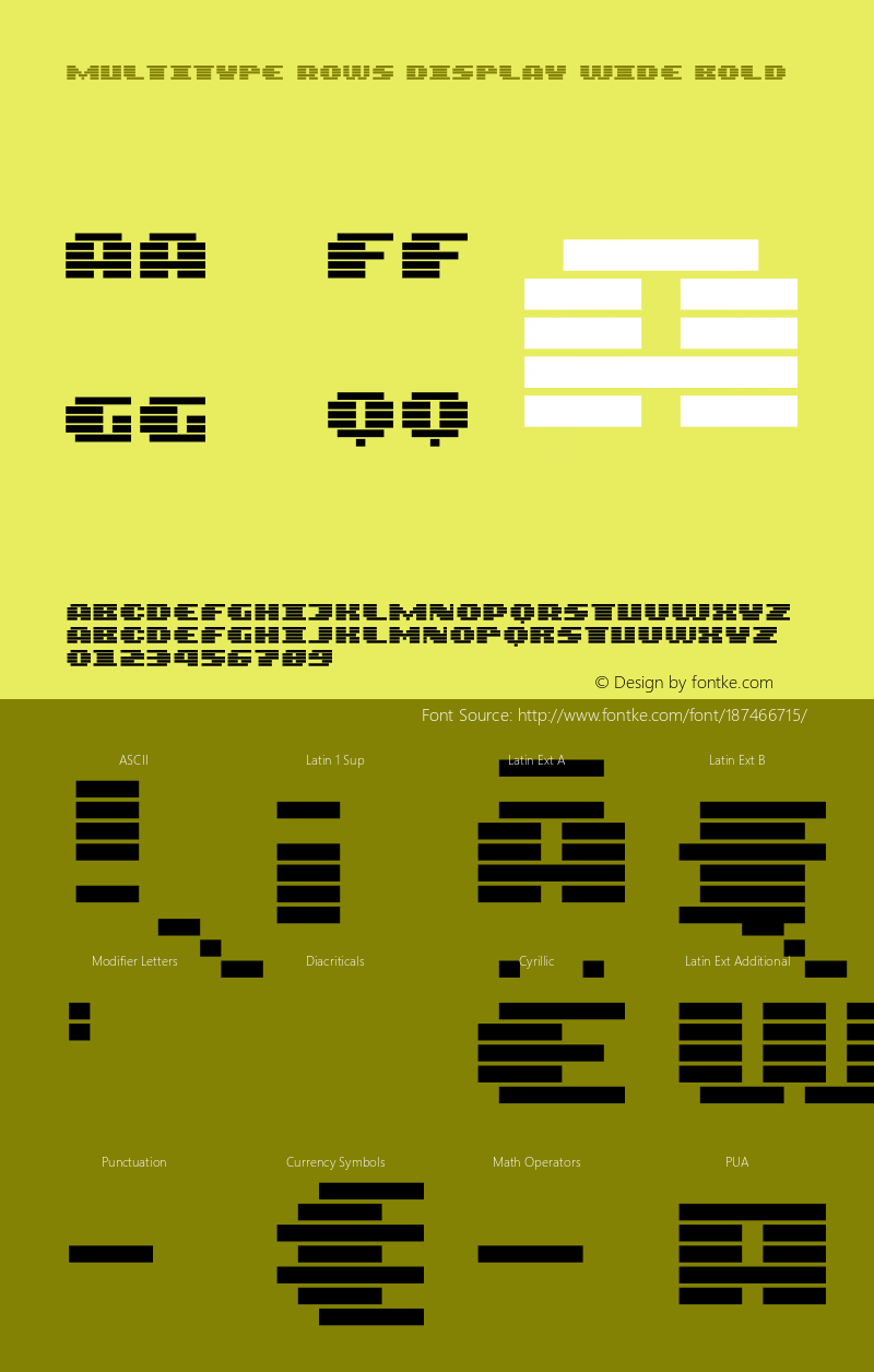 MultiType Rows Display Wide Bold Version 13.000;hotconv 1.0.109;makeotfexe 2.5.65596图片样张