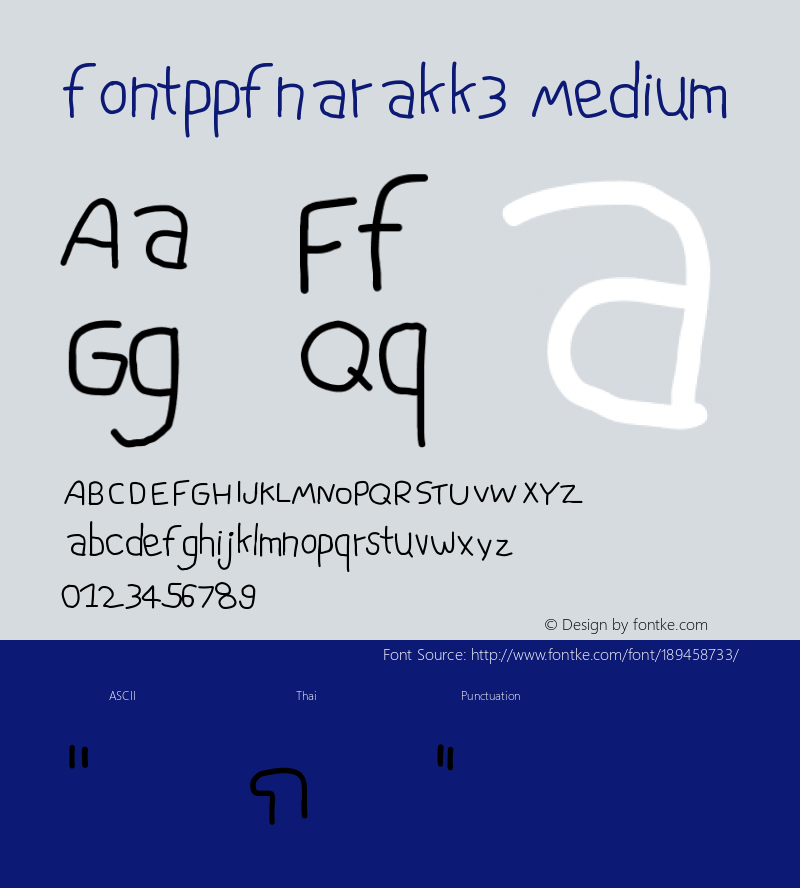 fontppfnarakk3 Version 001.000图片样张