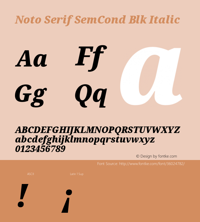 Noto Serif SemiCondensed Black Italic Version 2.000;GOOG;noto-source:20170915:90ef993387c0图片样张