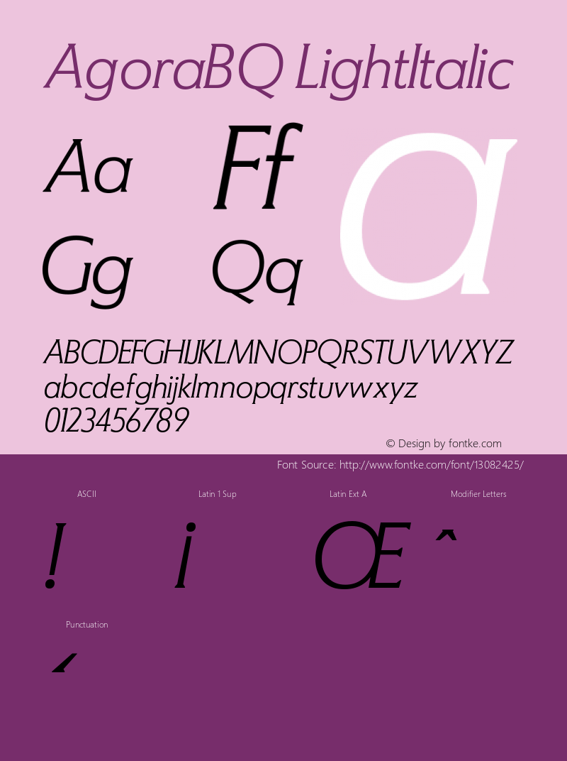 AgoraBQ LightItalic Version 001.001图片样张