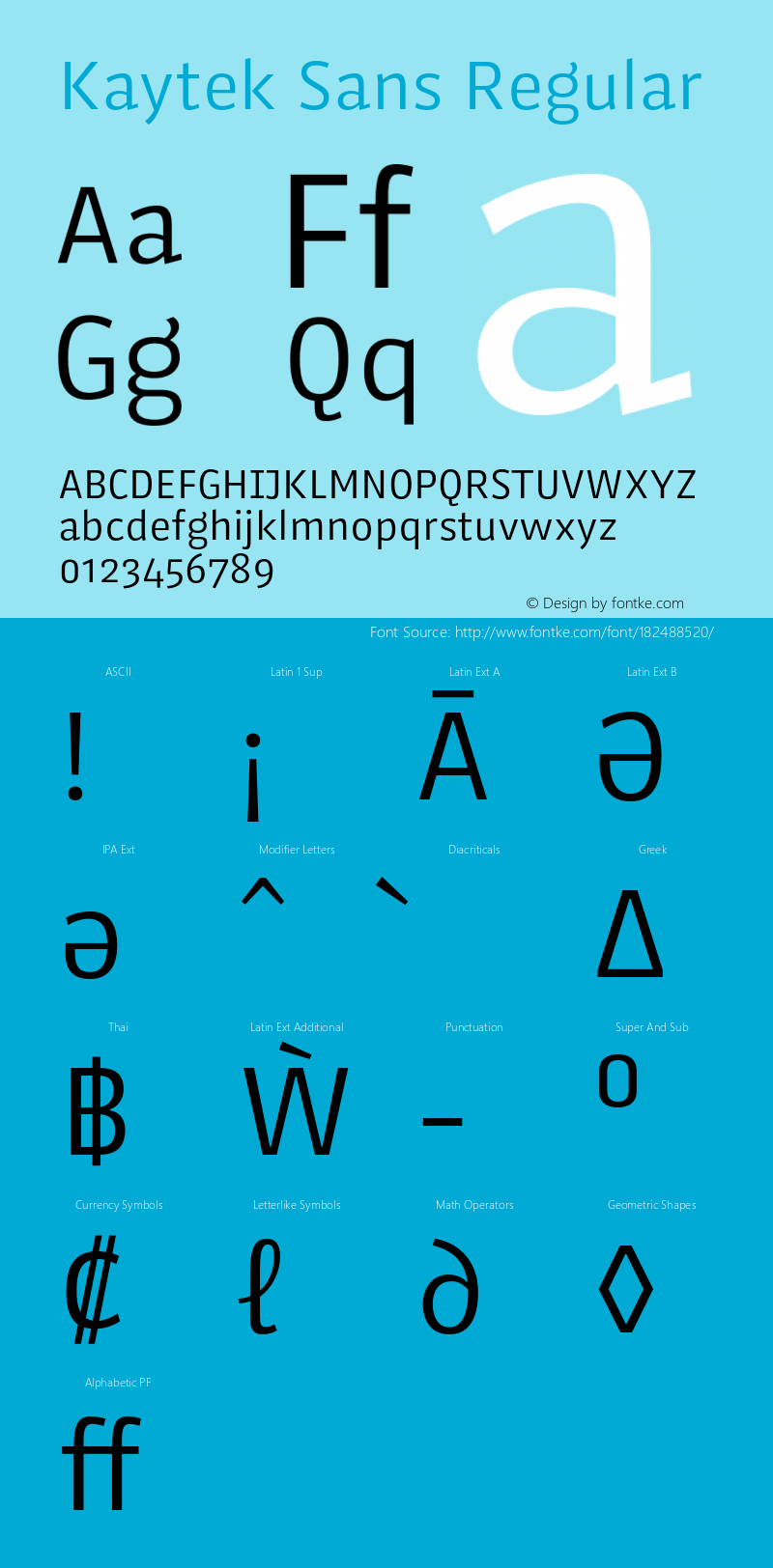 Kaytek Sans Regular Version 1.00, build 6, s3图片样张