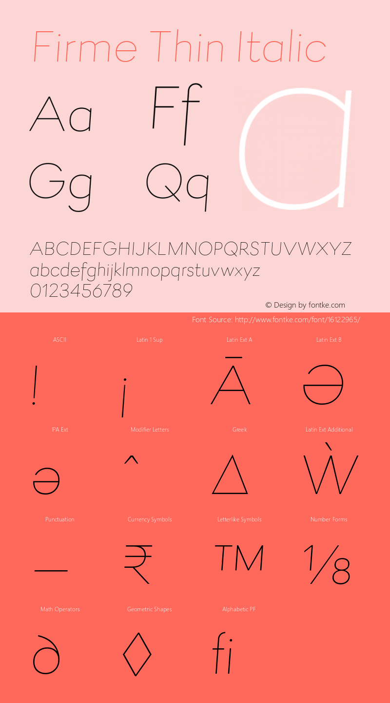 Firme Thin Italic Version 1.200图片样张