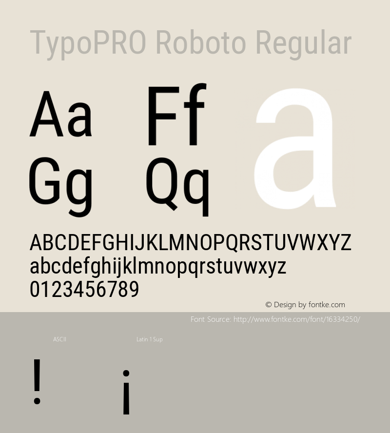 TypoPRO Roboto Regular Version 2.001047; 2015图片样张