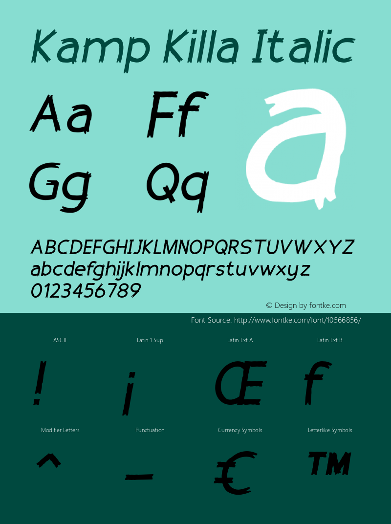 Kamp Killa Italic Version 1.000图片样张