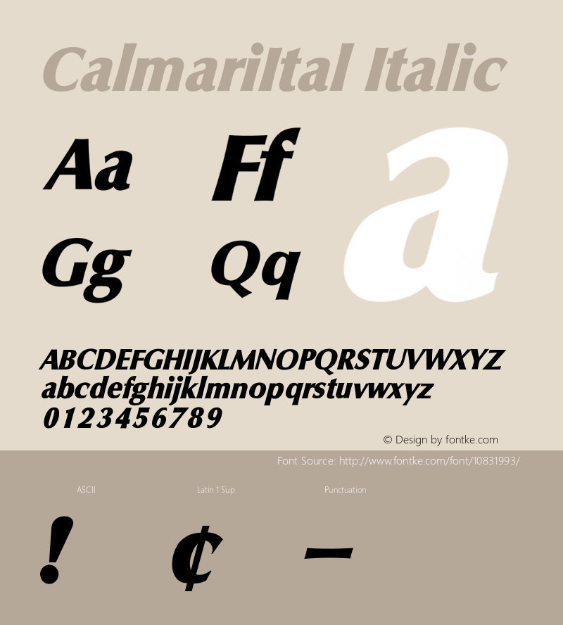 CalmariItal Italic Version 001.001图片样张